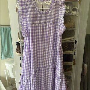 Hanna Andersson Lavender Checkered Kids Dress